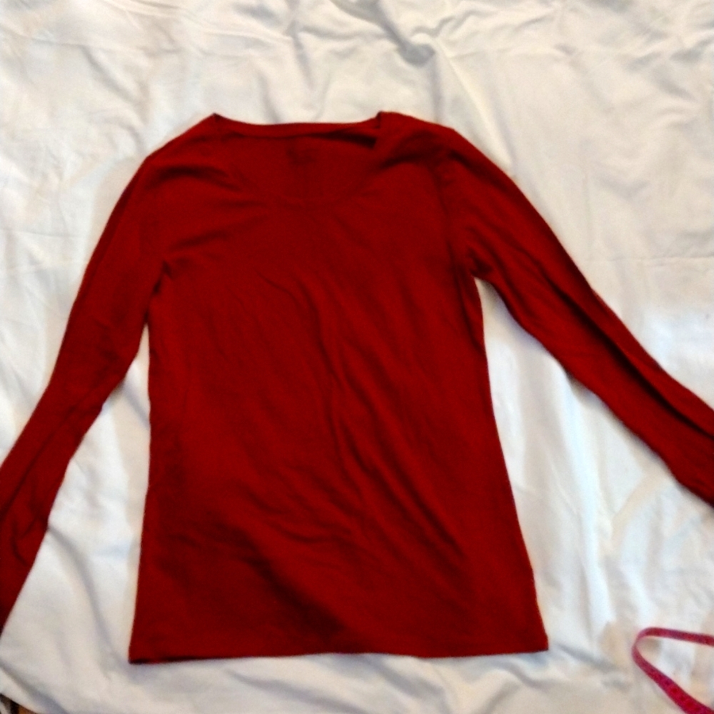 Burnt amber in color long sleeve t-shirt